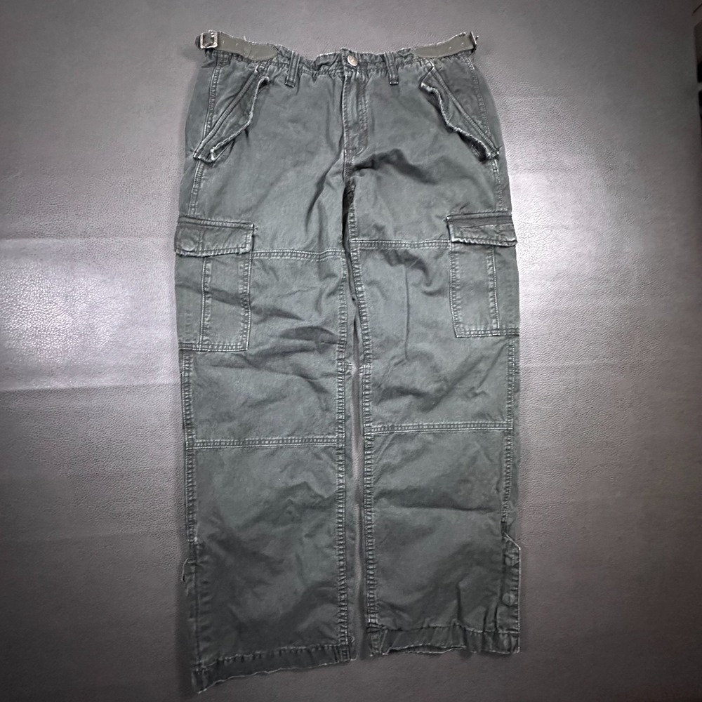 Z Brand Pants Mens 34x32 Black Military Double Knees Y2k Skater Straight Cargo